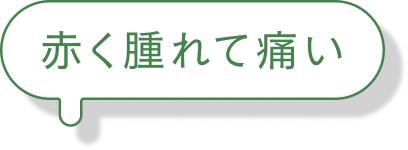 赤く腫れて痛い