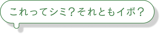 これってシミ？それともイボ？